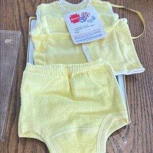 Vintage Spencer's Yellow Baby Diaper Cover Set - Soft Terry Two-Piece